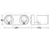 STEINEL Spot DUO SC — Bluetooth PIR twin wall spotlight, 2x GU10, anthracite, IP44, 3000K