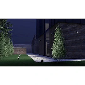 STEINEL Spot DUO SC — Bluetooth PIR twin wall spotlight, 2x GU10, anthracite, IP44, 3000K