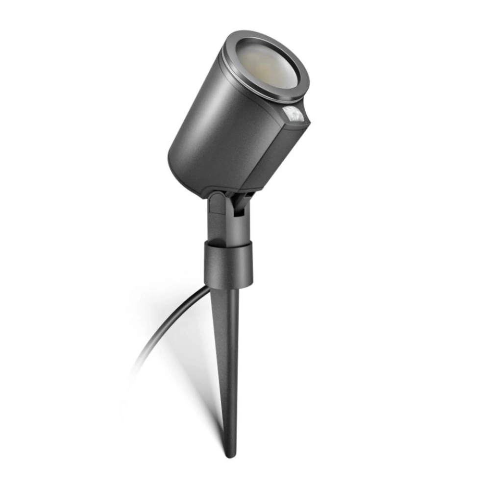 STEINEL Spot Garden SC — Bluetooth PIR garden spike light, 1x GU10, anthracite, IP44, 3000K