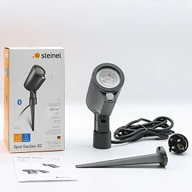 STEINEL Spot Garden SC — Bluetooth PIR garden spike light, 1x GU10, anthracite, IP44, 3000K
