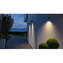 STEINEL Spot ONE S — wall spotlight with PIR, 1x GU10, anthracite, IP44, 3000K