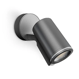 STEINEL Spot ONE S — wall spotlight with PIR, 1x GU10, anthracite, IP44, 3000K