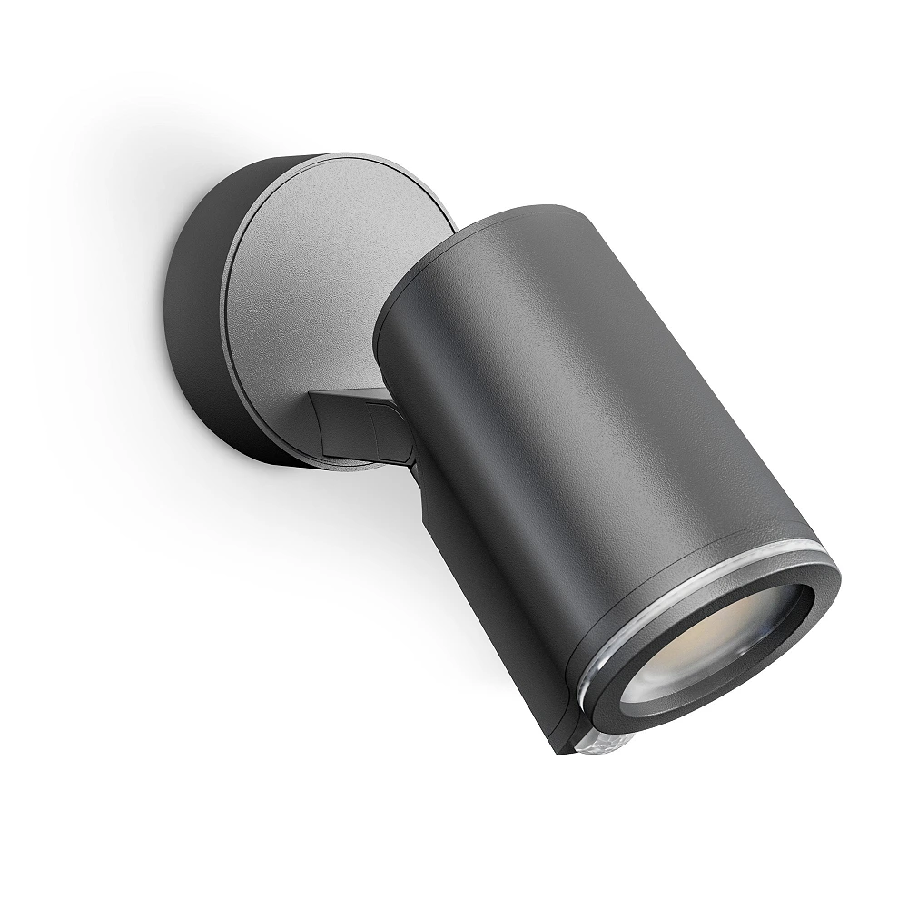 STEINEL Spot ONE SC — Bluetooth PIR wall spotlight, 1x GU10, anthracite, IP44, 3000K