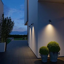 STEINEL Spot ONE SC — Bluetooth PIR wall spotlight, 1x GU10, anthracite, IP44, 3000K
