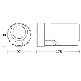 STEINEL Spot ONE — wall spotlight, 1x GU10, anthracite, IP44, 3000K