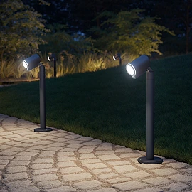 STEINEL Spot Way SC — Bluetooth PIR path light, 1x GU10, anthracite, IP44, 3000K