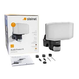 Steinel XLED Protect S LED Outdoor Floodlight with Motion Sensor, 14.3W, 3000K, IP54