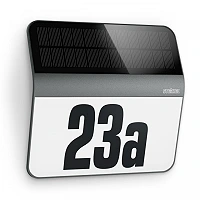 Izgaismots ēkas numurs "XSolar LH-N", saules panelis, akumulators, ner.tērauds/sudrabs, STEINEL