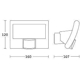 STEINEL XLED curved S āra LED sensorprožektors, 9,3 W, 862 lm, 3000 K, antracīts — 012076