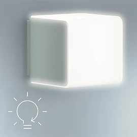STEINEL L 830 SC Cubo āra sienas sensorlampa, Bluetooth, 9,1 W, 523 lm, 3000 K, sudraba — 055509