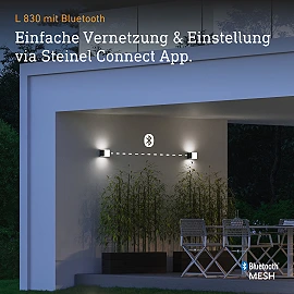 STEINEL L 830 C Cubo outdoor wall light without sensor, Bluetooth, 9.1 W, 493 lm, 3000 K, anthracite — 079253