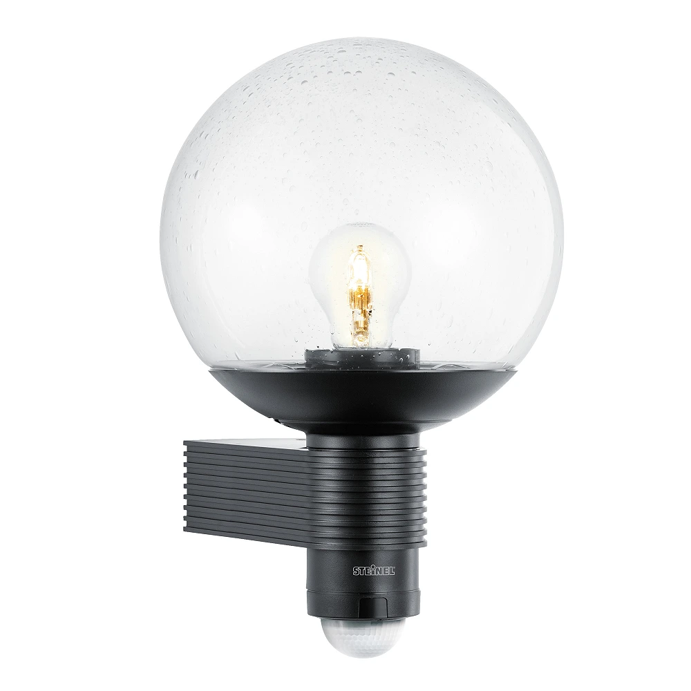 STEINEL L 400 S outdoor wall sensor light, E27, 240°, IP44, black — 611019