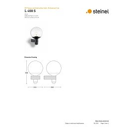 STEINEL L 400 S outdoor wall sensor light, E27, 240°, IP44, black — 611019