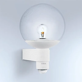 STEINEL L 400 S āra sienas sensorlampa, E27, 240°, IP44, balta — 611118