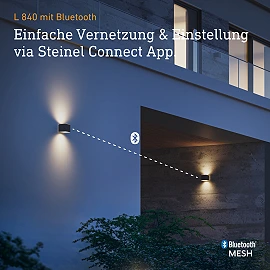 STEINEL L 840 SC Cube āra sienas sensorlampa, Bluetooth, 9,1 W, 319 lm, 3000 K, IP44, antracīta — 055530