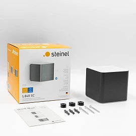 STEINEL L 840 SC Cube āra sienas sensorlampa, Bluetooth, 9,1 W, 319 lm, 3000 K, IP44, antracīta — 055530