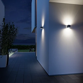 STEINEL L 840 SC Cube outdoor wall sensor light, Bluetooth, 9.1 W, 319 lm, 3000 K, IP44, silver — 055547