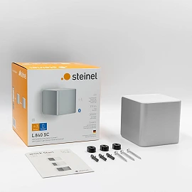 STEINEL L 840 SC Cube outdoor wall sensor light, Bluetooth, 9.1 W, 319 lm, 3000 K, IP44, silver — 055547