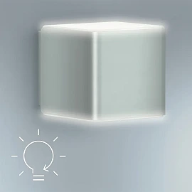 STEINEL L 840 SC Cube outdoor wall sensor light, Bluetooth, 9.1 W, 319 lm, 3000 K, IP44, silver — 055547