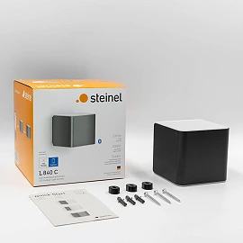 STEINEL L 840 C Cube outdoor wall light without sensor, Bluetooth, 9.1 W, 319 lm, 3000 K, IP44, anthracite — 079277