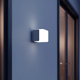 STEINEL L 835 SC Cube outdoor wall sensor light, Bluetooth, 9.1 W, 616 lm, 3000 K, IP44, silver — 055523