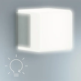 STEINEL L 835 SC Cube outdoor wall sensor light, Bluetooth, 9.1 W, 616 lm, 3000 K, IP44, silver — 055523