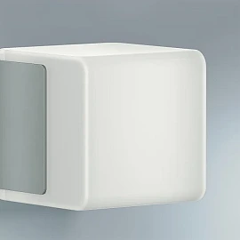 STEINEL L 835 SC Cube outdoor wall sensor light, Bluetooth, 9.1 W, 616 lm, 3000 K, IP44, silver — 055523