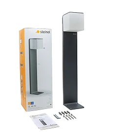 STEINEL GL 80 SC outdoor LED bollard with sensor, Bluetooth, 9.1 W, 650 lm, 3000 K, IP44, anthracite — 055479