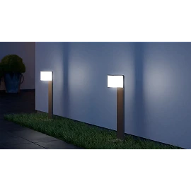 STEINEL GL 80 SC outdoor LED bollard with sensor, Bluetooth, 9.1 W, 650 lm, 3000 K, IP44, anthracite — 055479