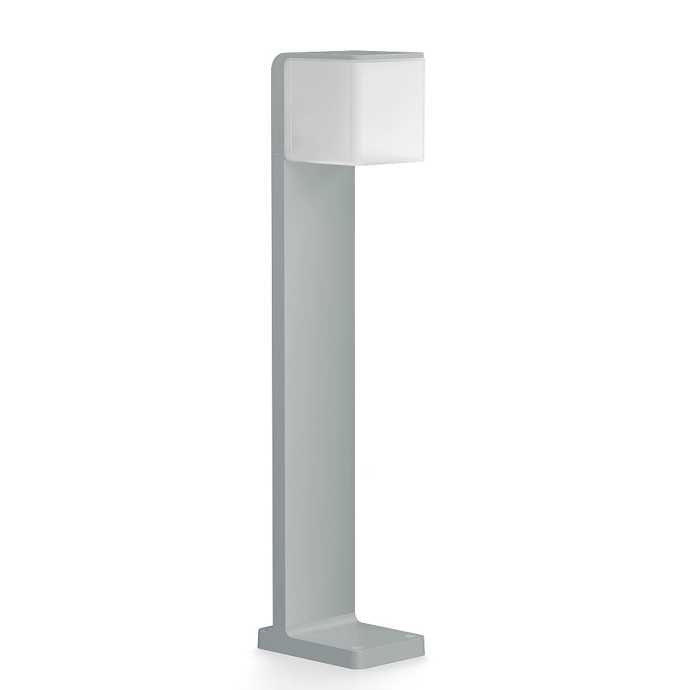 STEINEL GL 80 SC outdoor LED bollard with sensor, Bluetooth, 9.1 W, 650 lm, 3000 K, IP44, silver — 055486