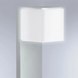 STEINEL GL 80 SC outdoor LED bollard with sensor, Bluetooth, 9.1 W, 650 lm, 3000 K, IP44, silver — 055486