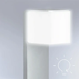 STEINEL GL 80 SC outdoor LED bollard with sensor, Bluetooth, 9.1 W, 650 lm, 3000 K, IP44, silver — 055486