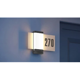 STEINEL L 270 digi SC outdoor wall light with sensor and house-number panel, Bluetooth, 7.8 W, 637 lm, 3000 K, anthracite — 067205