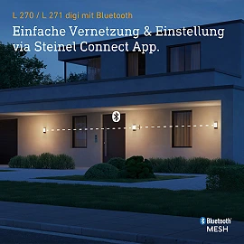 STEINEL L 271 digi C outdoor wall light without sensor, Bluetooth, 6.6 W, 566 lm, 3000 K, anthracite — 068714