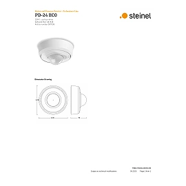 STEINEL PD-24 ECO COM1 AP presence detector, surface-mounted, 360°, motion Ø24 m, white — 087838