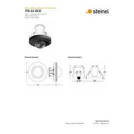 STEINEL PD-24 ECO COM1 DE presence detector, in-ceiling, 360°, motion Ø24 m, black — 087845