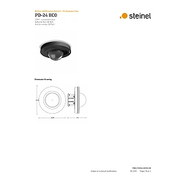 STEINEL PD-24 ECO COM1 UP presence detector, flush-mounted in a box, 360°, motion Ø24 m, black — 087869