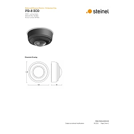 STEINEL PD-8 ECO COM1 AP klātbūtnes sensors, virsapmetuma montāžai, 360°, kustība Ø8 m, melns — 087883