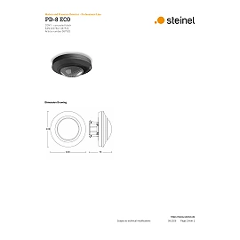 STEINEL PD-8 ECO COM1 UP presence detector, flush-mounted in a box, 360°, motion Ø8 m, black — 087920