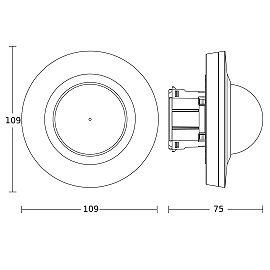 STEINEL PD-24 ECO COM1 DE presence detector, in-ceiling, 360°, motion Ø24 m, black — 087845