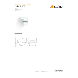 STEINEL IS 2140 ECO sienas kustības sensors, 140°, līdz 14 m, IP54, balts — 034672