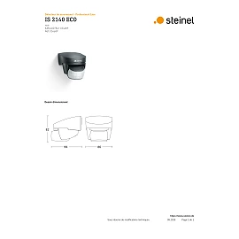 STEINEL IS 2140 ECO sienas kustības sensors, 140°, līdz 14 m, IP54, melns — 034689