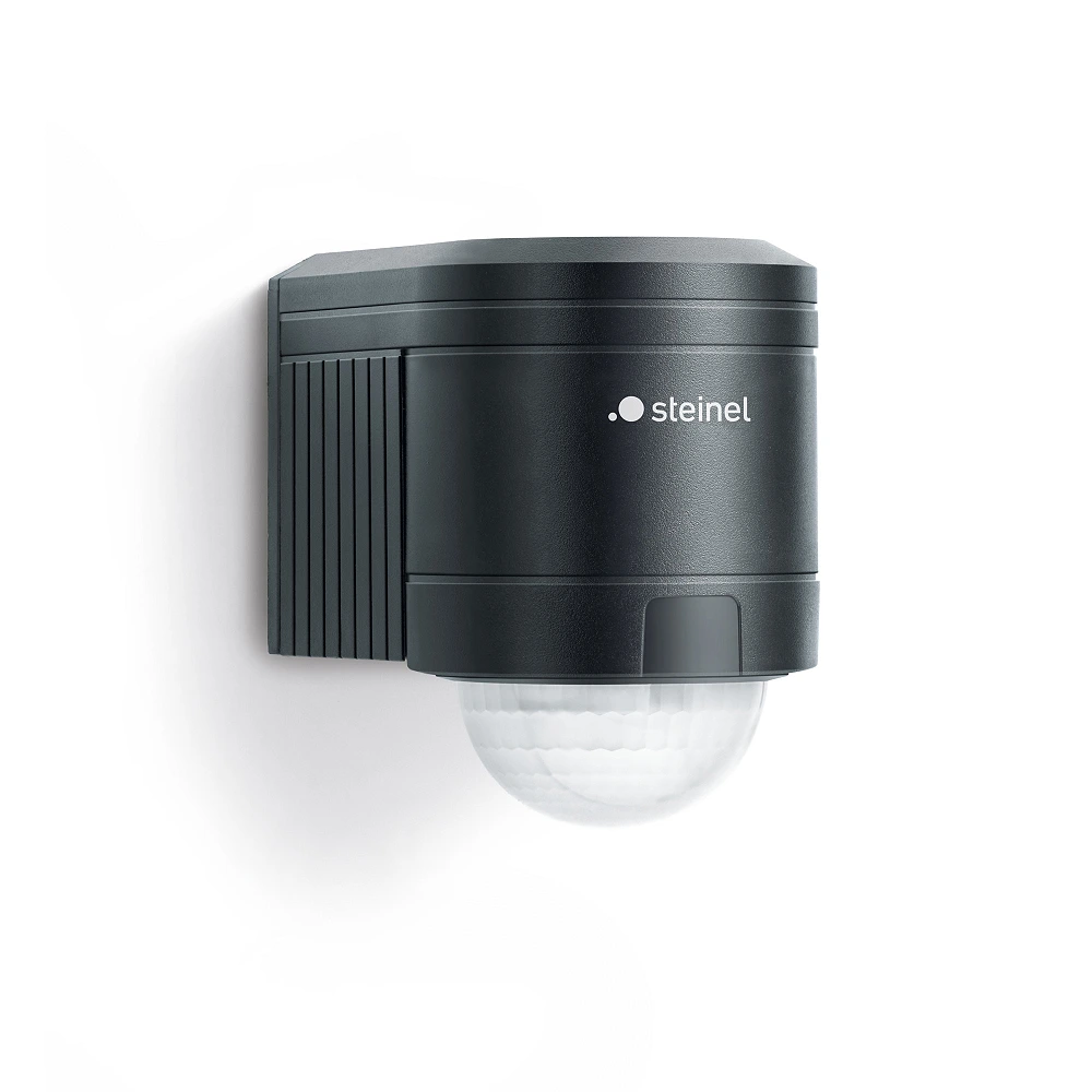 STEINEL IS 240 DUO sienas kustības sensors, 240°, līdz 12 m, IP54, melns — 602710