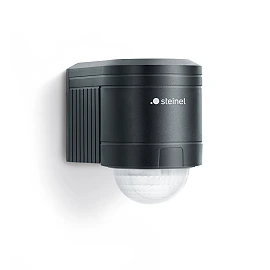 STEINEL IS 240 DUO sienas kustības sensors, 240°, līdz 12 m, IP54, melns — 602710