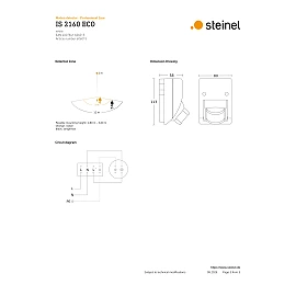 STEINEL IS 2160 ECO wall motion detector, 160°, up to 12 m, IP54, white — 606015