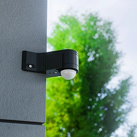 STEINEL IS 240 DUO sienas kustības sensors, 240°, līdz 12 m, IP54, melns — 602710