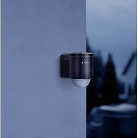 STEINEL IS 240 DUO sienas kustības sensors, 240°, līdz 12 m, IP54, melns — 602710
