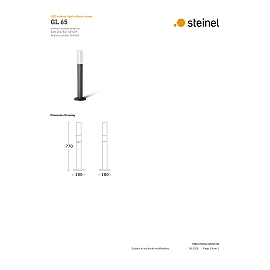 STEINEL GL 65 LED garden bollard without sensor, 8.5 W, 575 lm, 3000 K, IP44, anthracite — 069469