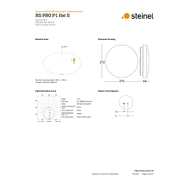 STEINEL RS PRO P1 flat S iekštelpu LED sensorplafons, 9,4 W, 965 lm, 4000 K, IP54, balts — 069674