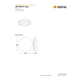 STEINEL RS PRO P1 flat indoor LED ceiling light without sensor, 8.2 W, 930 lm, 4000 K, IP54, white — 069698
